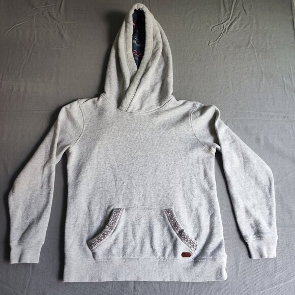 Roxy street wear hoodie women's size M grey knit kangaroo pocket - Picture 1 of 9